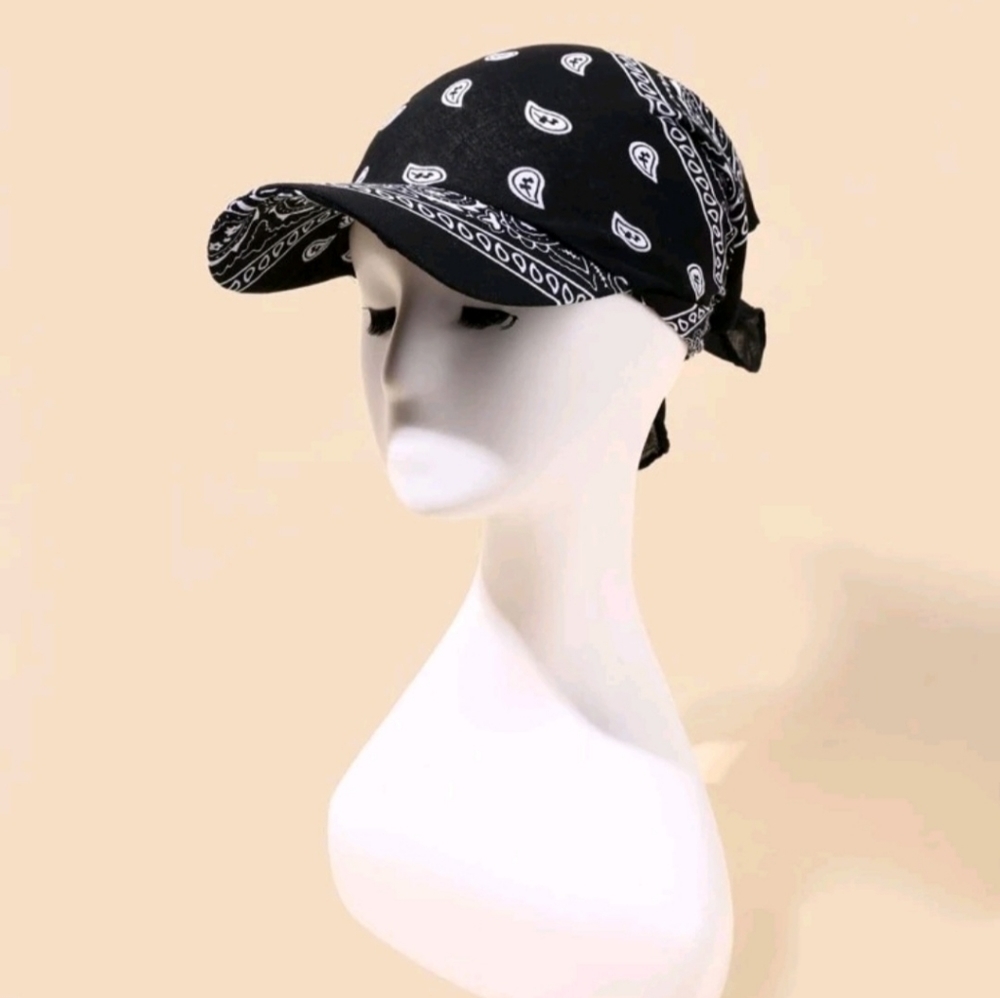 Paisley Print Head Wrap With Brim - Picture 1 of 4